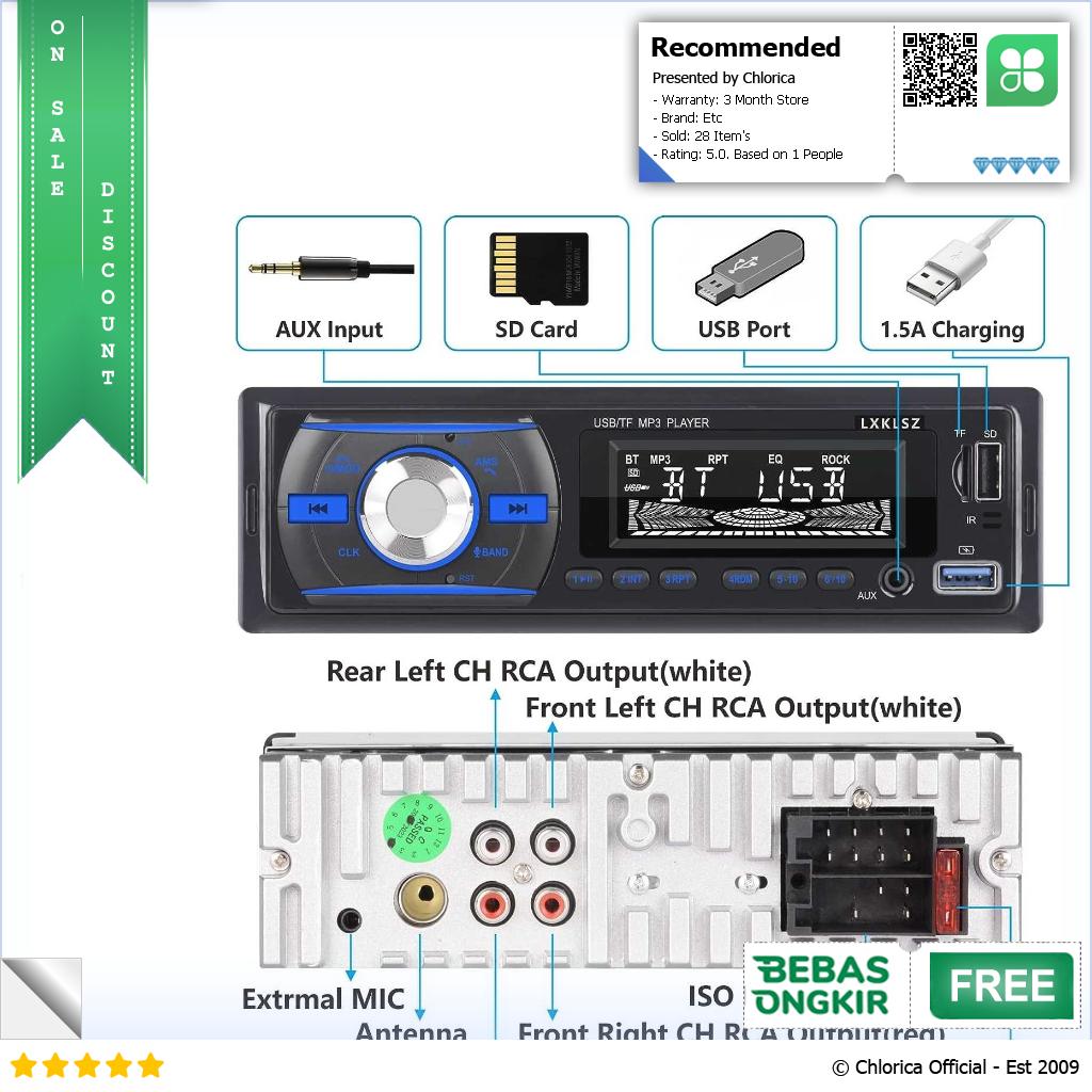 Wistrue Tape Mobil Audio MP3 Player LCD RGB Bluetooth 5.0 Wireless 60W 2219