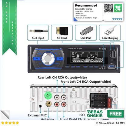 Wistrue Tape Mobil Audio MP3 Player LCD RGB Bluetooth 5.0 Wireless 60W 2219