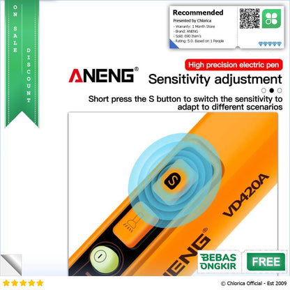 ANENG Tespen Tester Pen Non Contact AC Voltage Detector 12 1000V VD420A