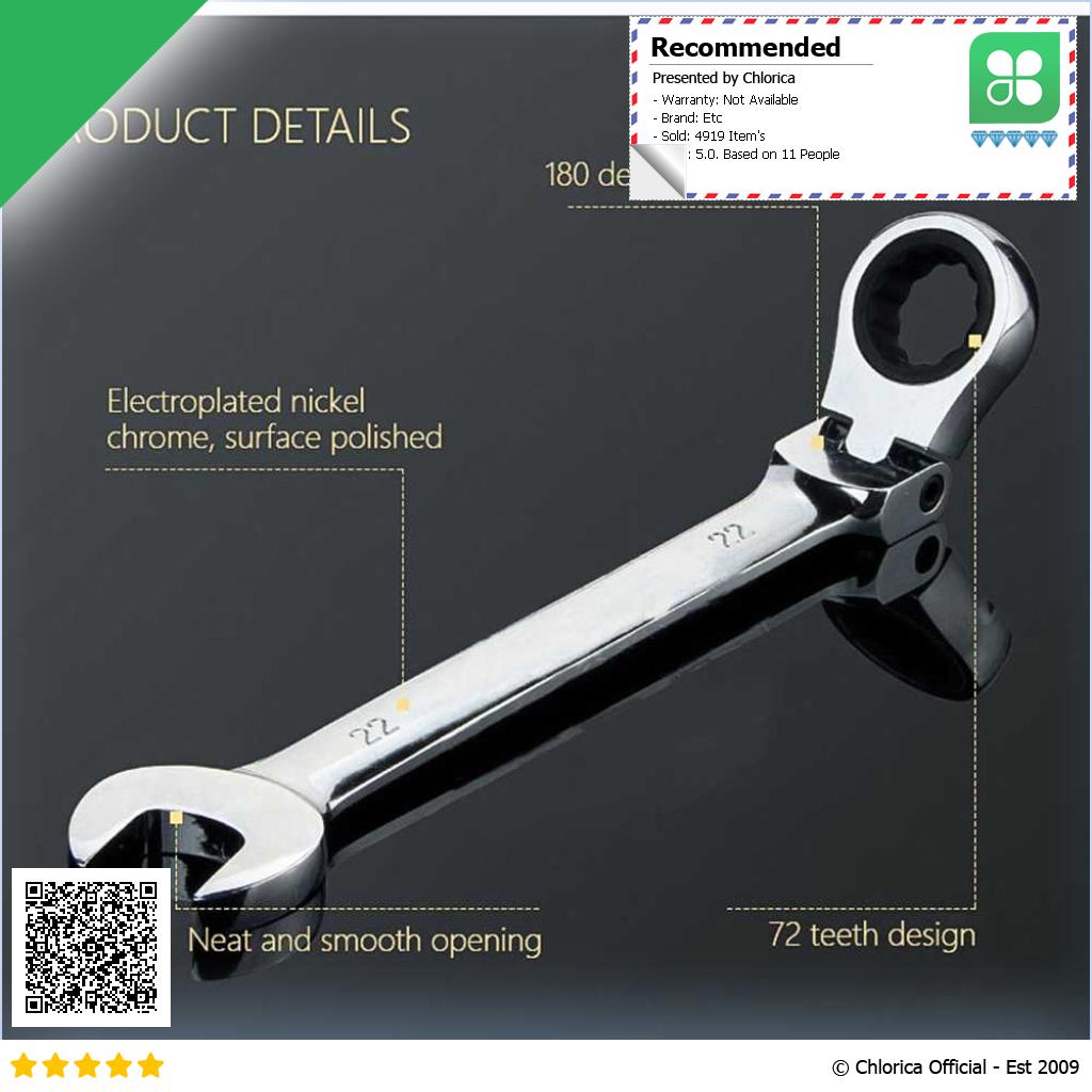 OLOEY Kunci Pas Dual Head Combination Ratchet Wrench Flexible Head CL6 24