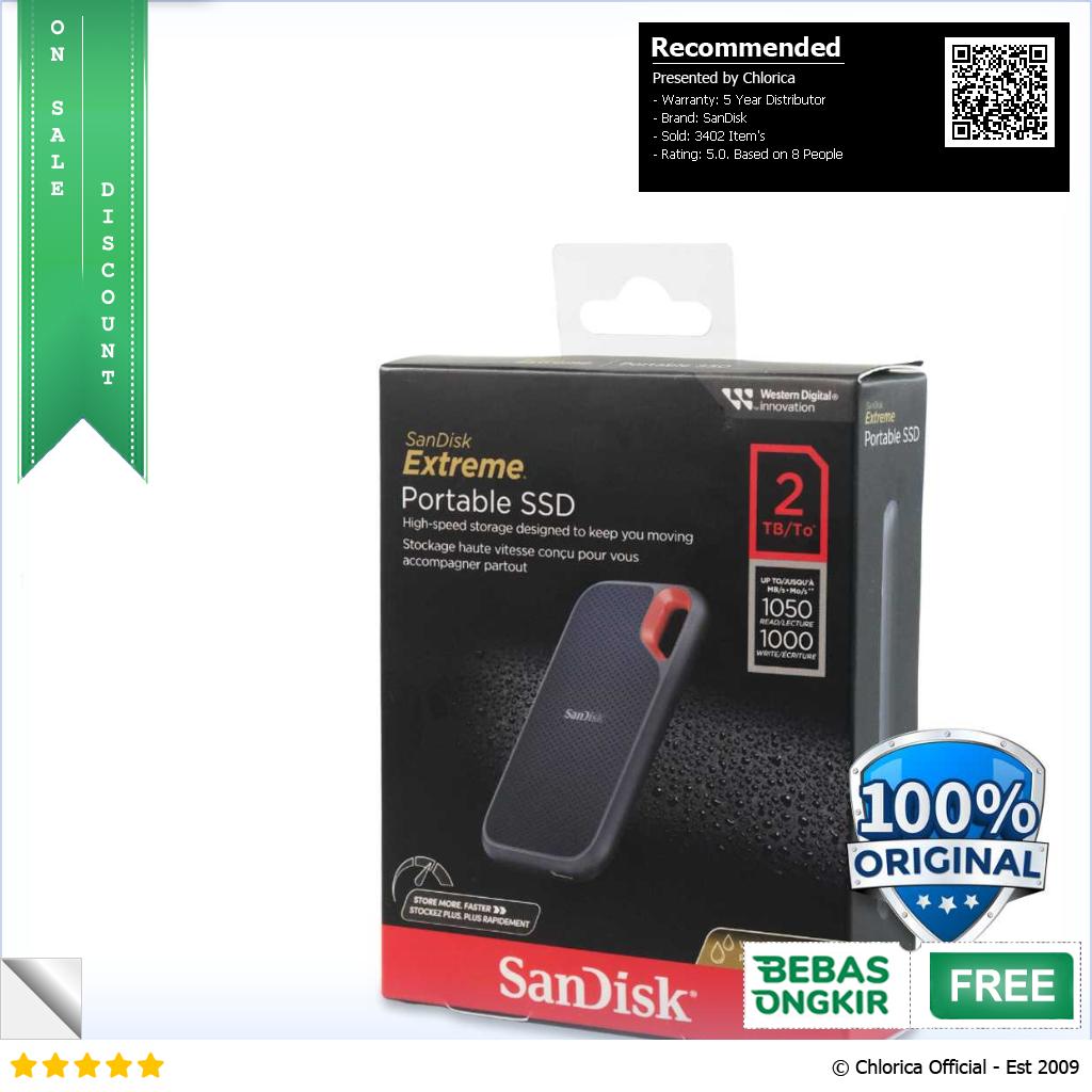 SanDisk Extreme Portable SSD 1050MB s USB Type C 3.2 SDSSDE61