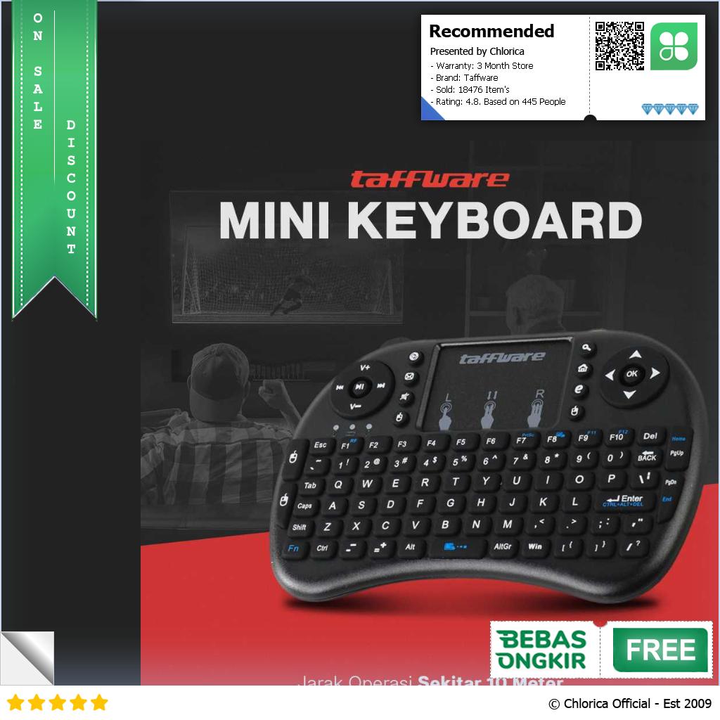 Taffware Mini Keyboard Touch Pad Wireless 2.4 GHz i8