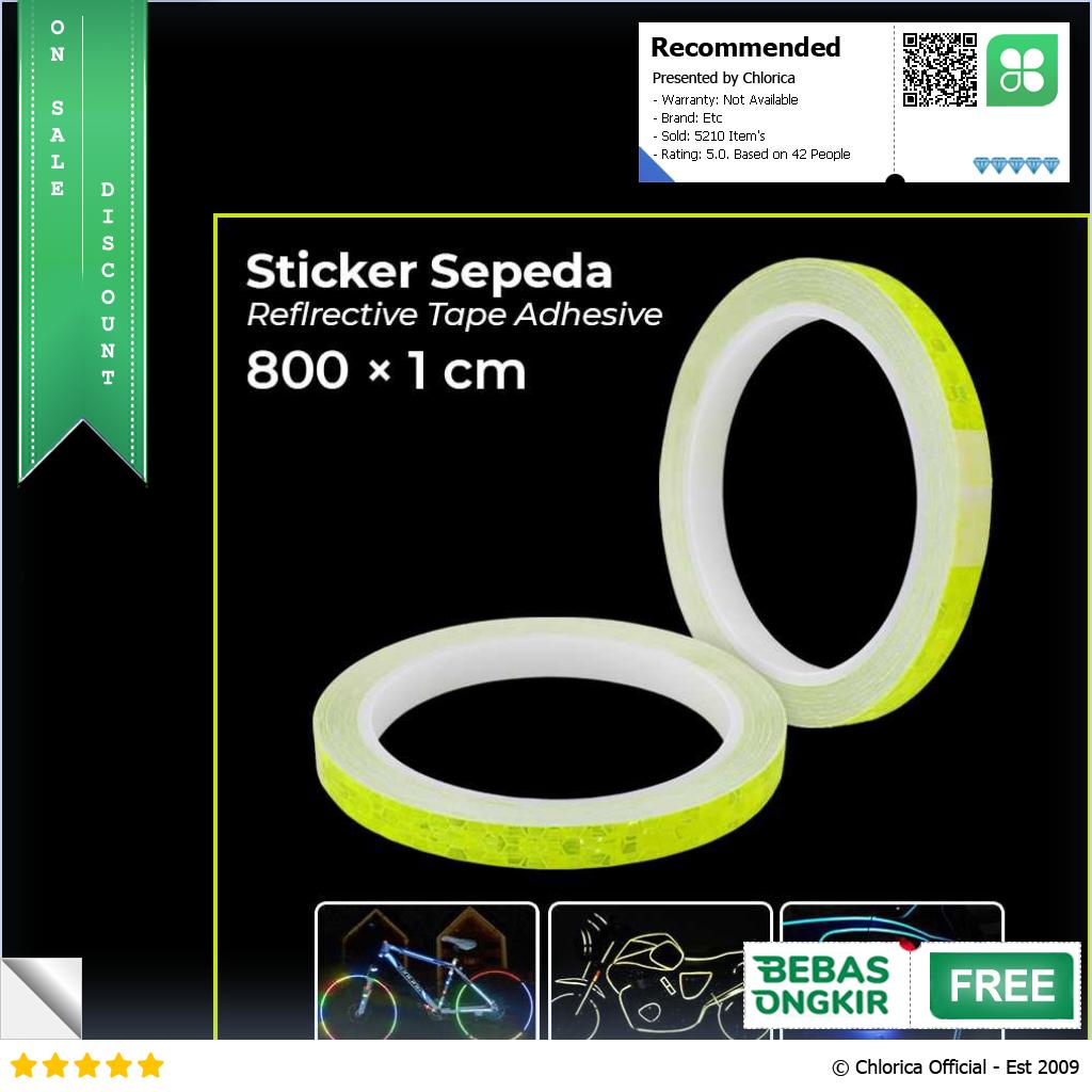 DUUTI Stiker Sepeda Reflective Tape Adhesive MTB Bike 800 x 1 cm MT800