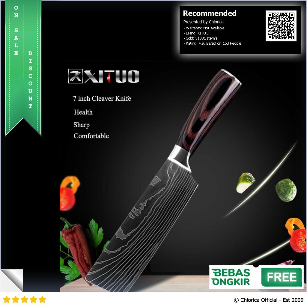 XITUO Pisau Dapur Stainless Steel Chef Damascus Pattern