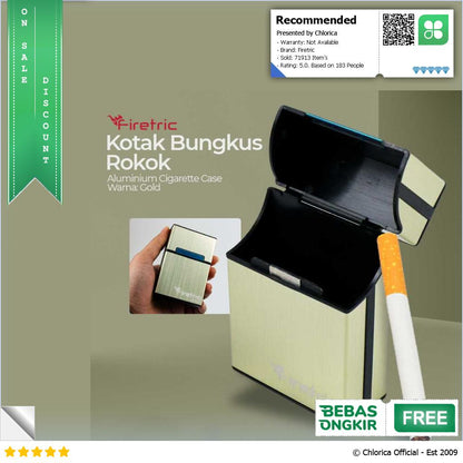 Firetric Kotak Bungkus Rokok Elegan Aluminium Cigarette Case YH006