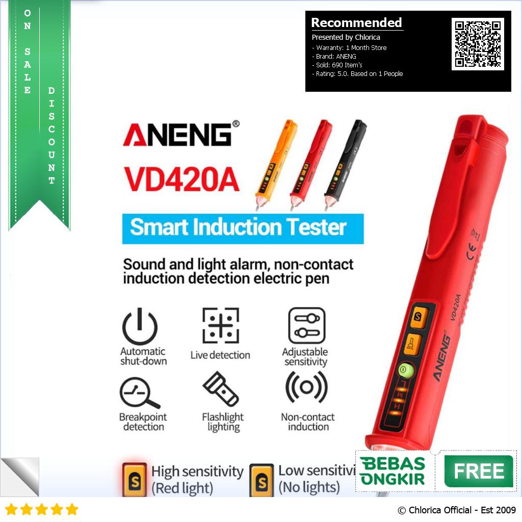 ANENG Tespen Tester Pen Non Contact AC Voltage Detector 12 1000V VD420A