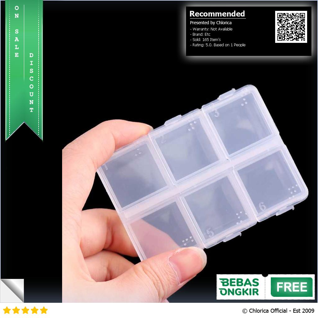 HANKIMP Kotak Perhiasan Aksesoris Plastic Storage Jewelry Box 6 Grid HK6