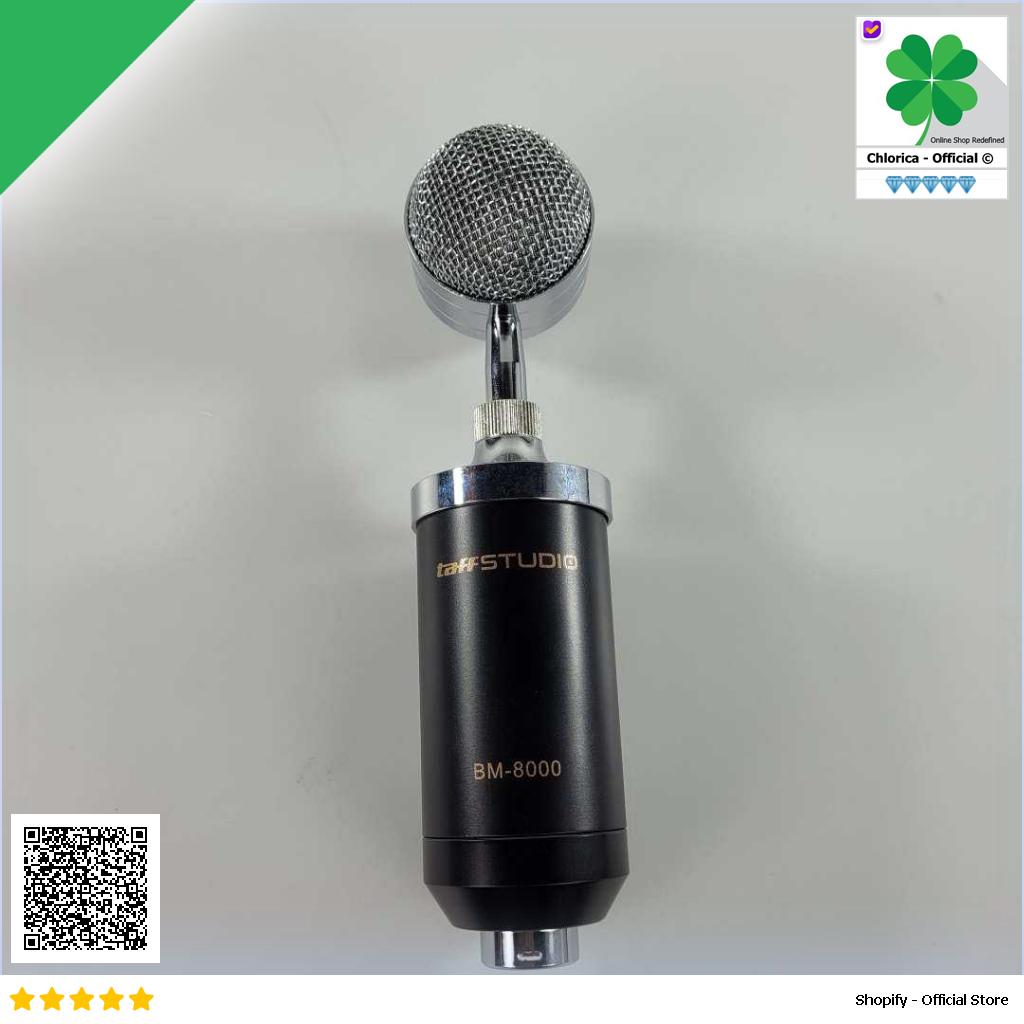 TaffSTUDIO Mikrofon Kondenser Studio Mic XLR with Shock Proof Mount BM 8000