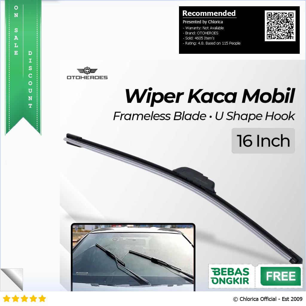 OTOHEROES Wiper Kaca Mobil Frameless Blade U Shape Hook FLY 078