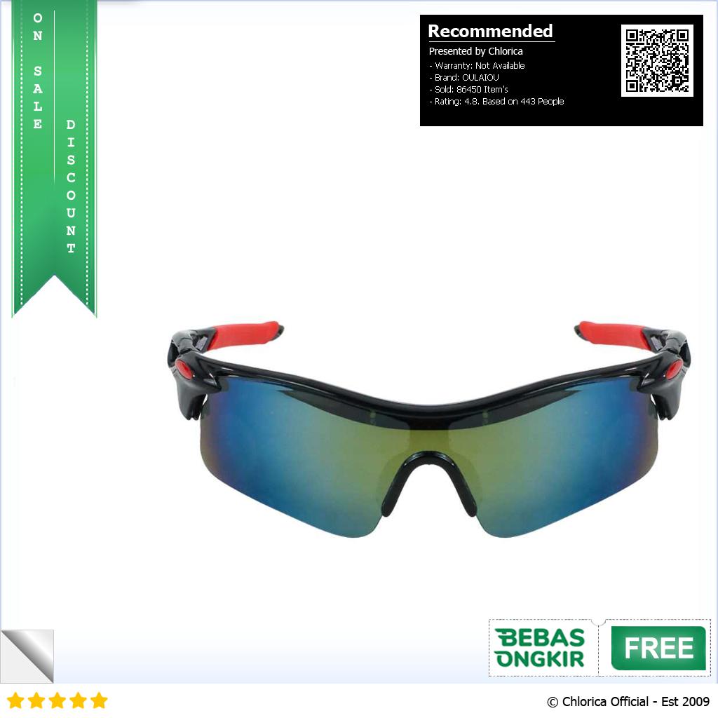 OULAIOU Kacamata Sepeda Lensa Mercury Cycling Sunglasses 9181