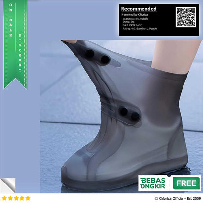 Holajaju Cover Sepatu Pelindung Anti Air Hujan PVC 1 Pair with Buckle H 007