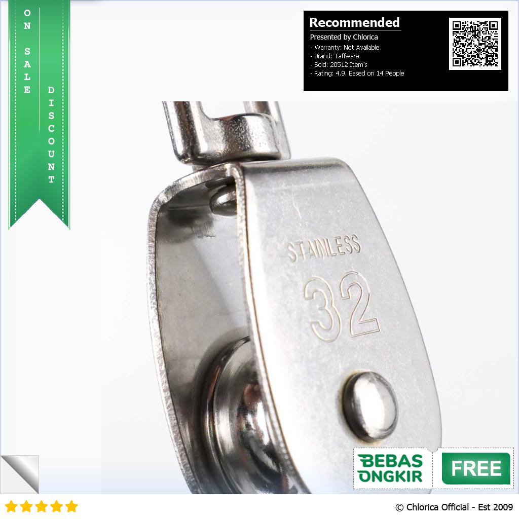 Taffware Katrol Kerekan Mini Serbaguna Swivel Pulley Stainless Steel