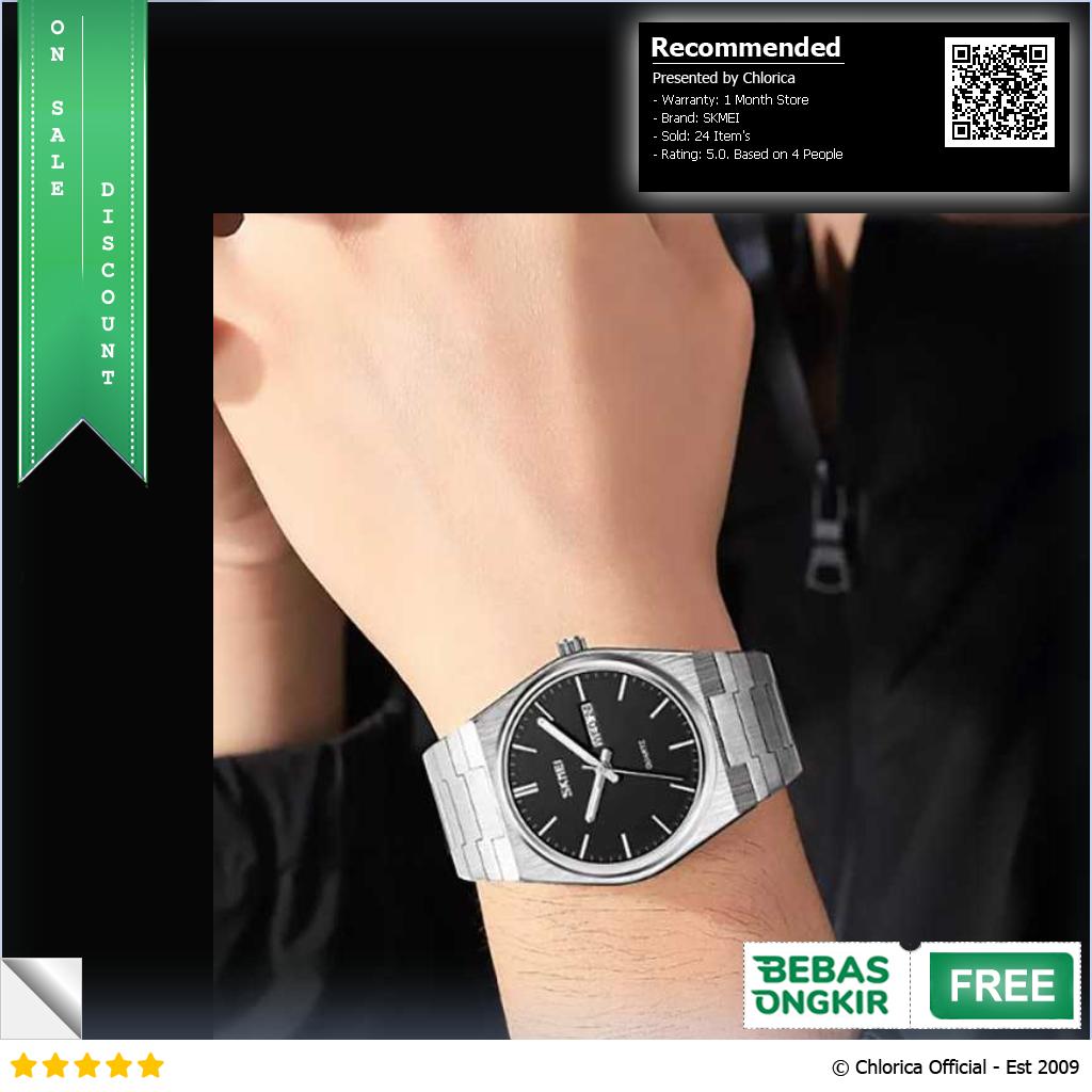 SKMEI Jam Tangan Analog Pria Waterproof Stainless Steel Quartz Watch 9288