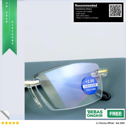 Ahora Kacamata Baca Rabun Dekat Frameless Anti Blue Light Glasses 641