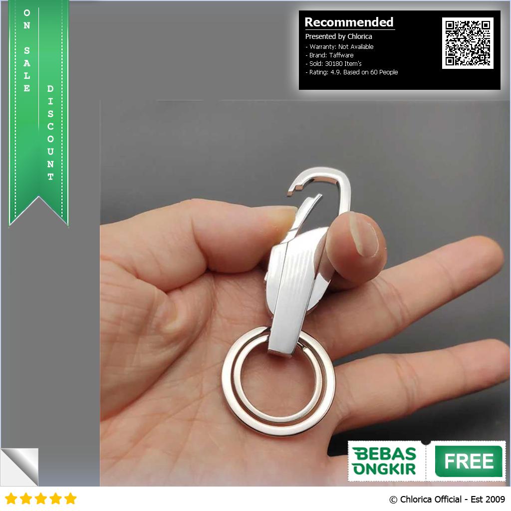 Taffware Gantungan Kunci Carabiner Keychain Stainless Steel K372