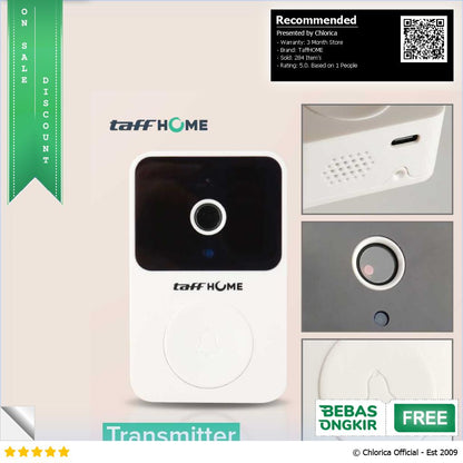 TaffHOME Bel Rumah Smart Doorbell Wireless Video HD Talkback X9