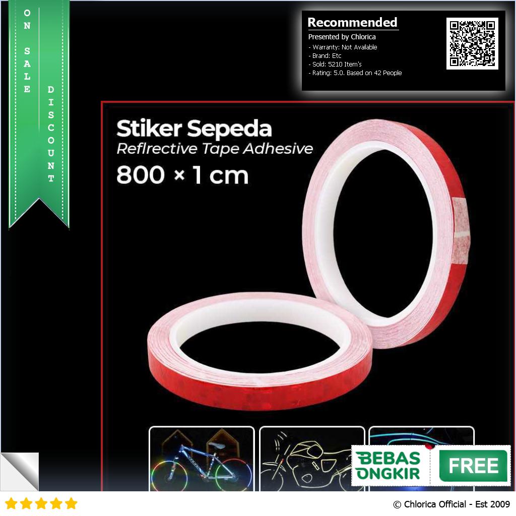 DUUTI Stiker Sepeda Reflective Tape Adhesive MTB Bike 800 x 1 cm MT800