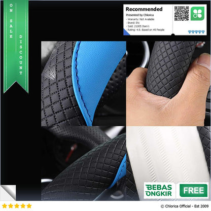 FORAUTO Cover Setir Mobil Bahan Kulit Non Slip Steering Wheel 38 cm V70