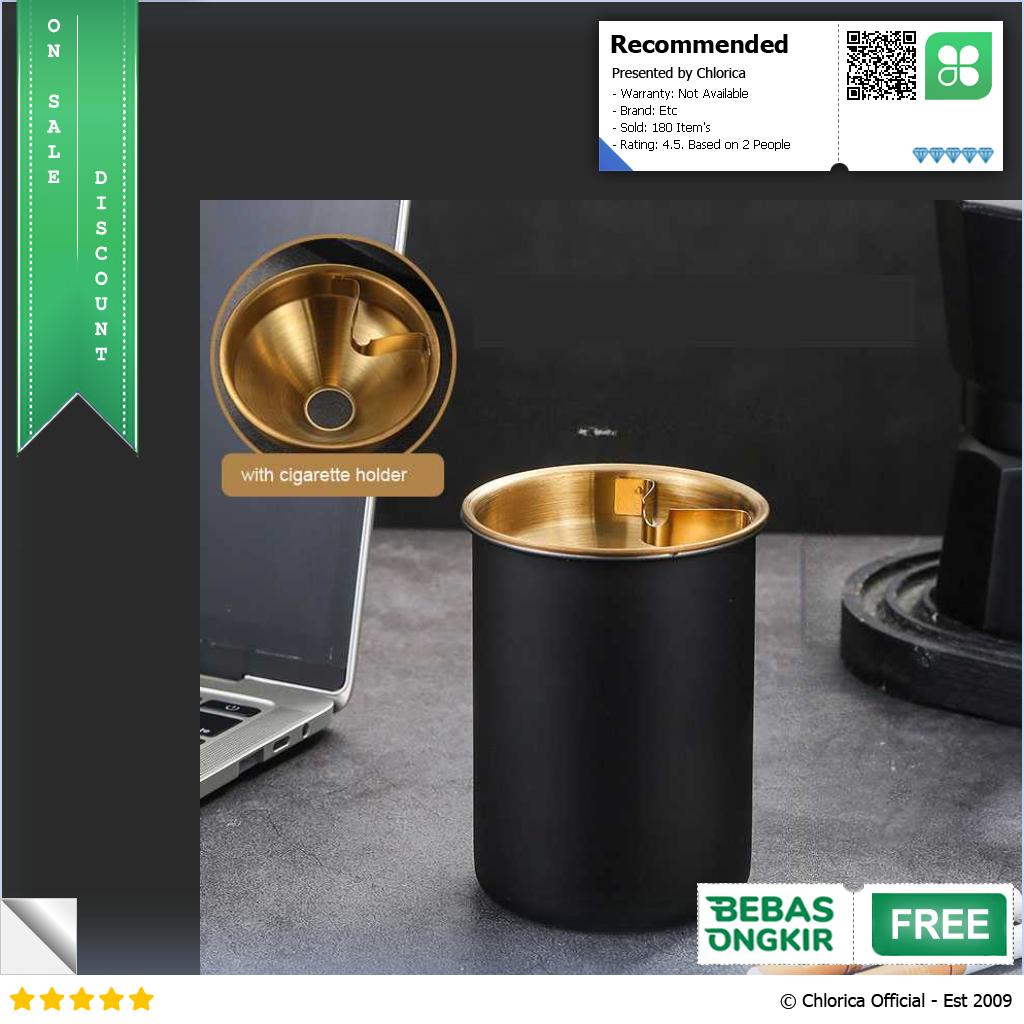 HOME LIVING Asbak Rokok Stainless Steel Windproof Ashtray HL7