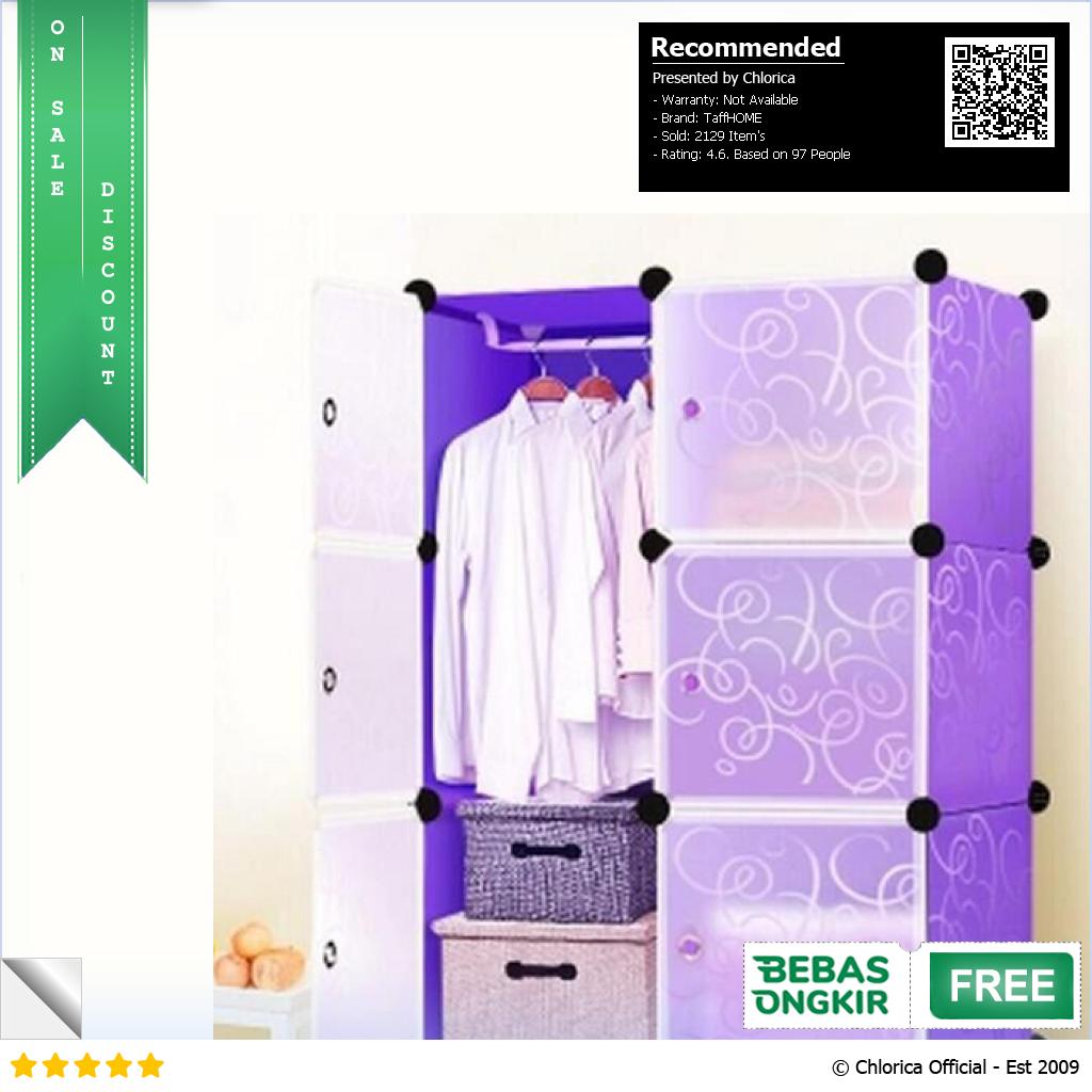 TaffHOME Lemari Plastik DIY Multifungsi Wardrobe Storage Box 6 Pintu LBXJ019