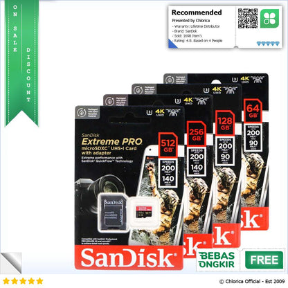 SanDisk Extreme Pro microSDXC UHS I A2 V30 200MB s