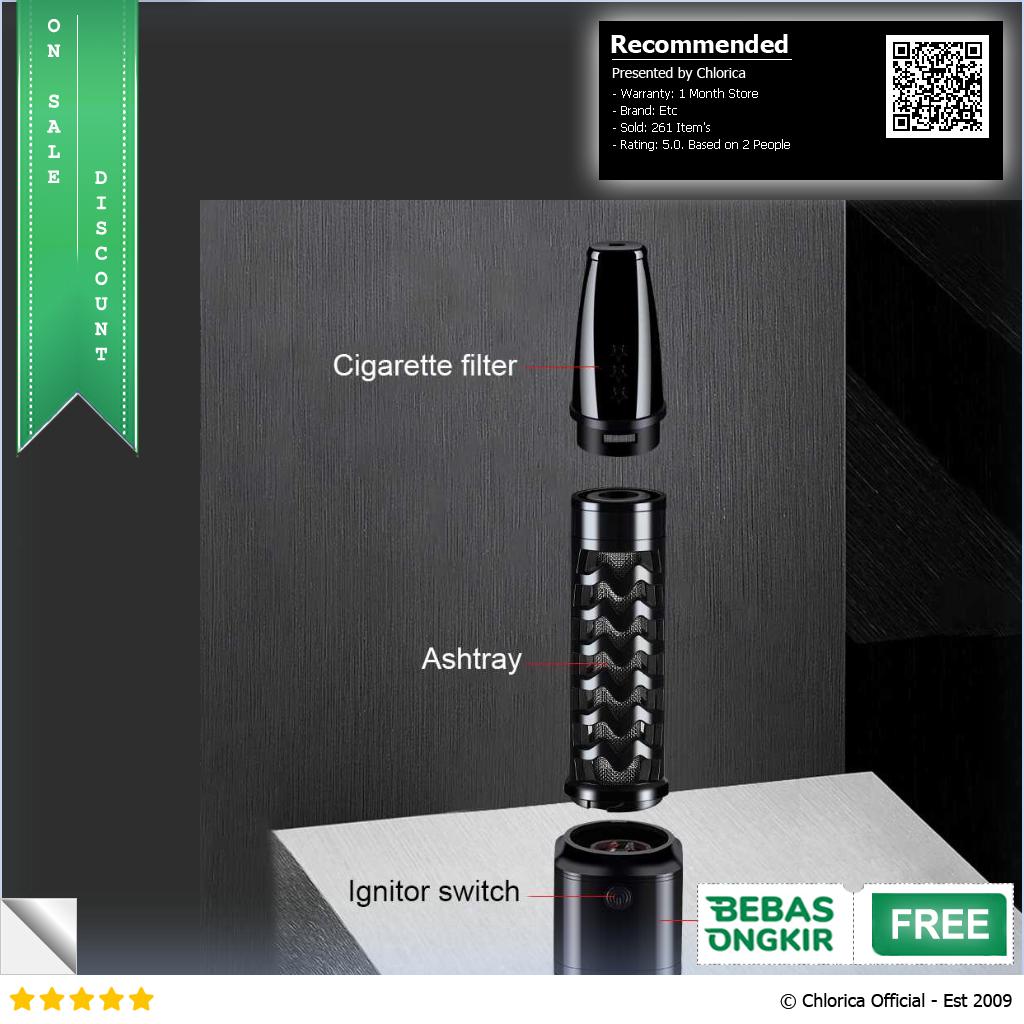 DESHAN Asbak Rokok Portable Pipe Smoking Rechargeable with Lighter HK41