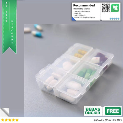 HANKIMP Kotak Perhiasan Aksesoris Plastic Storage Jewelry Box 6 Grid HK6