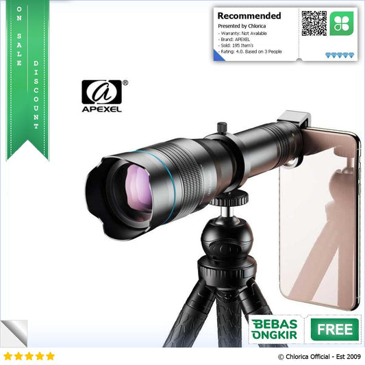 APEXEL Lensa Smartphone Telephoto Lens 60X Tripod Remote APL JS60XJJ09