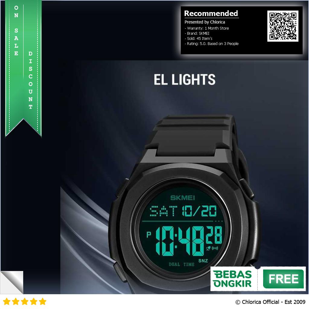 SKMEI Jam Tangan Pria Digital Sport Watch Alarm EL Light Waterproof 2023