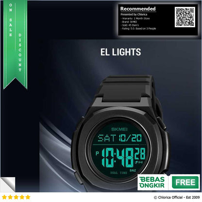 SKMEI Jam Tangan Pria Digital Sport Watch Alarm EL Light Waterproof 2023