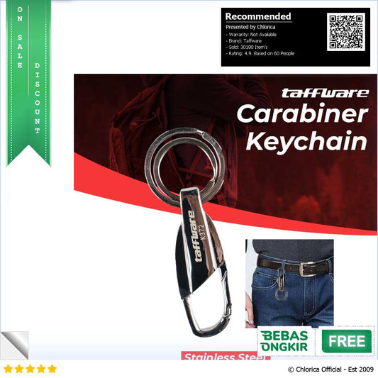 Taffware Gantungan Kunci Carabiner Keychain Stainless Steel K372