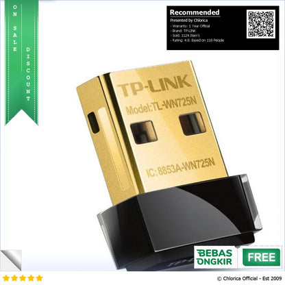 TP LINK Wireless Nano USB Adapter N150 TL WN725N