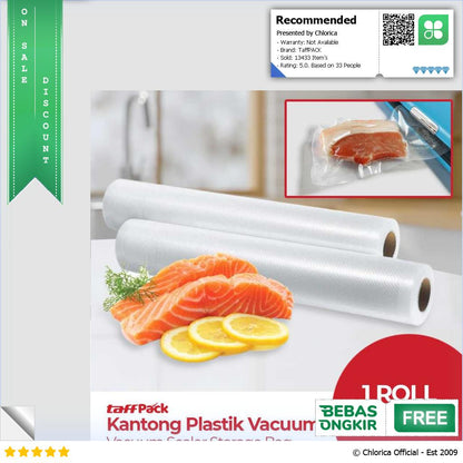 TaffPACK Kantong Plastik Vacuum Sealer Storage Bag BPA Free 1 Roll HK 07