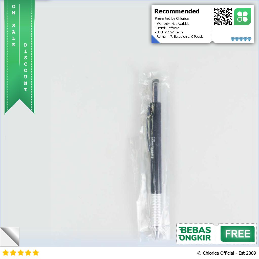 Taffware Pena Multifungsi Plastik Stylus Penggaris Waterpass Obeng 9625