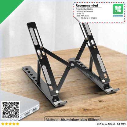 MC Laptop Stand Lipat Riser Foldable Adjustable Aluminium 6 Level N3