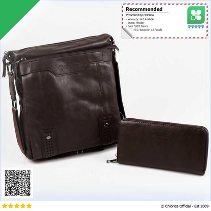 Rhodey Tas Selempang Pria Messenger Bag PU Leather dengan Dompet 15036