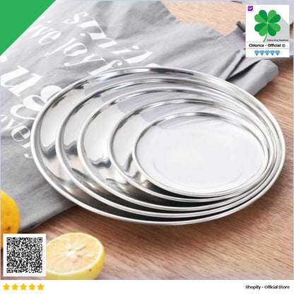 One Two Cups Piring Makan Stainless Steel Sultan Plate European Style SN16