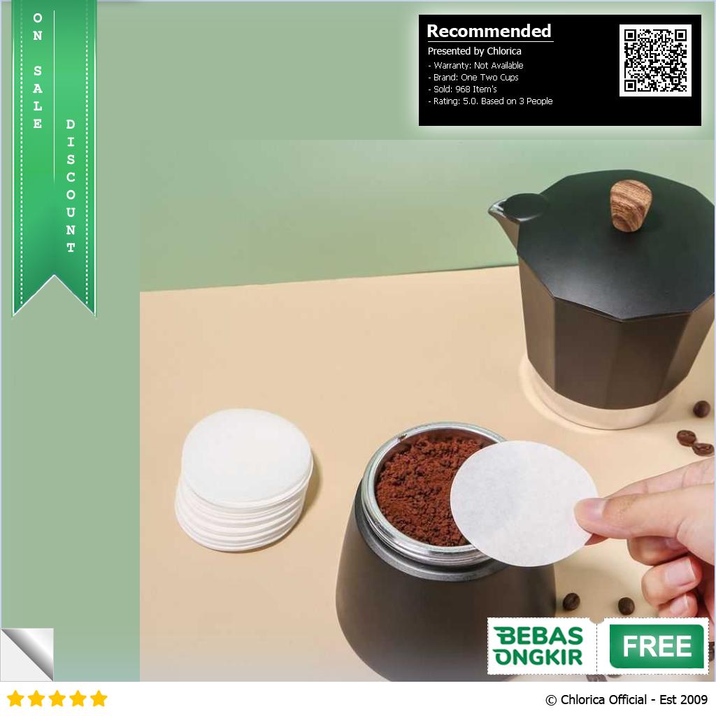 One Two Cups Kertas Saringan Kopi Coffee Filter Paper Moka Pot 100 PCS OJ 1