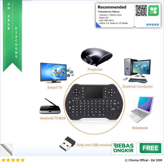 Keyboard Mini Wireless 2.4GHz Rechargeable with Touchpad MT10