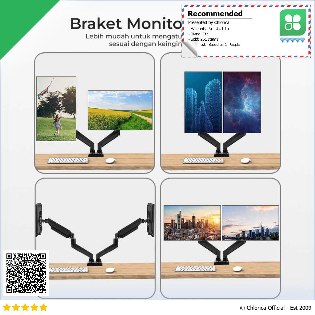 Bracket TV Table Mount Dual Arm VESA 100 x 100 for 17 27 Inch TV NB F160