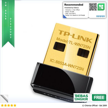 TP LINK Wireless Nano USB Adapter N150 TL WN725N