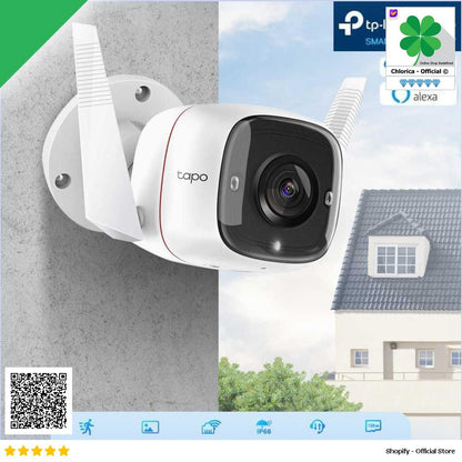 TP LINK Outdoor Security Wi Fi IP Camera Waterproof 3MP Tapo C310