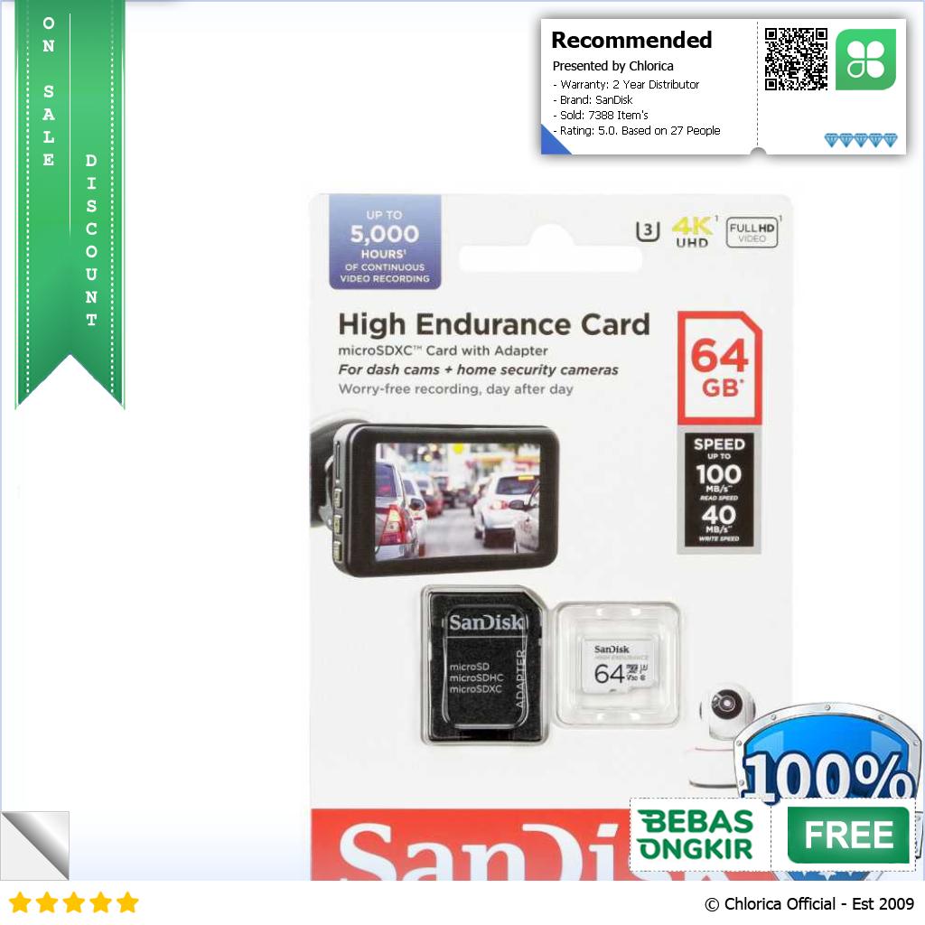 SanDisk High Endurance microSD UHS I Class 10 U3 100MB s SDSQQNR