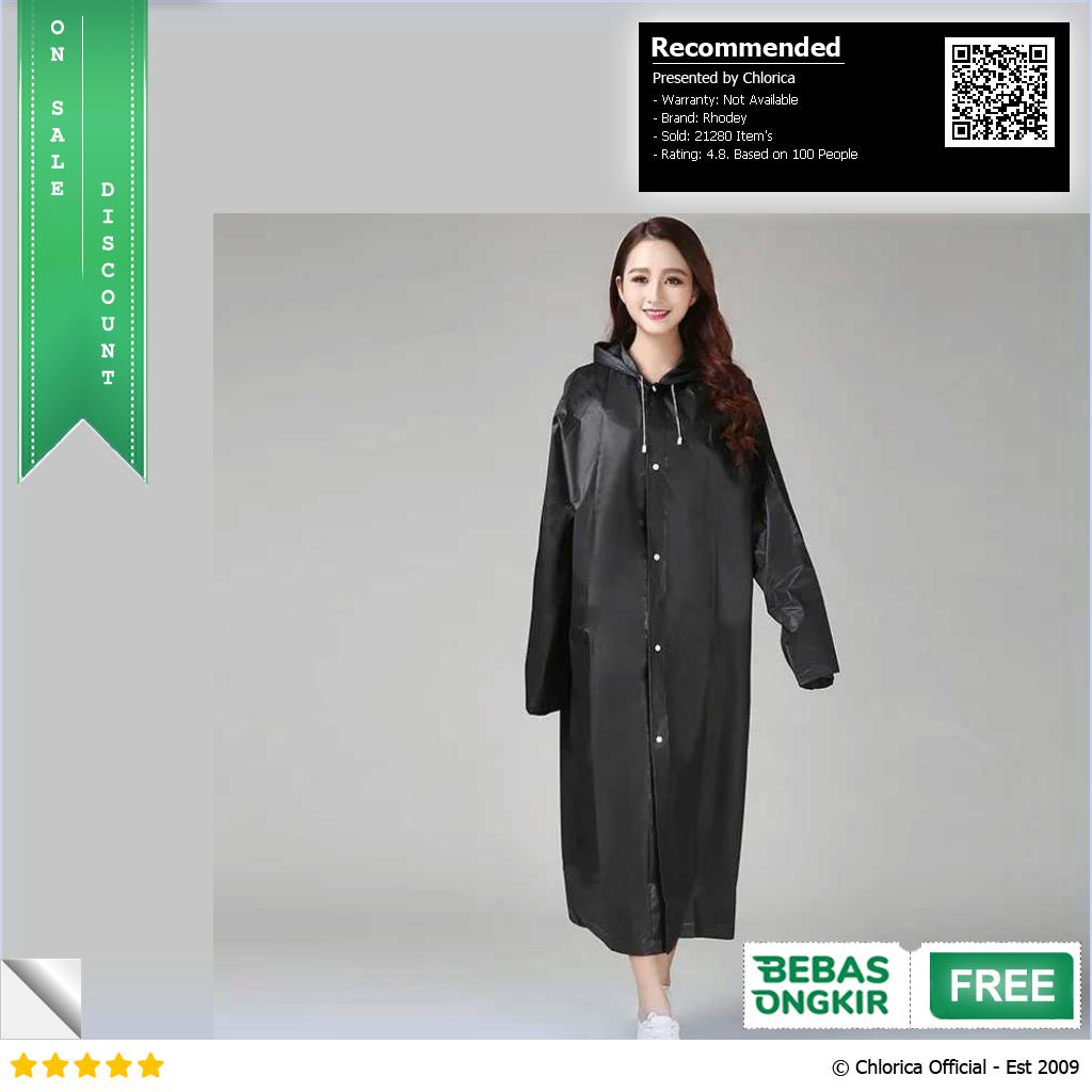 Rhodey Jas Hujan Portable Raincoat Poncho EVA All Size with Hood TY876