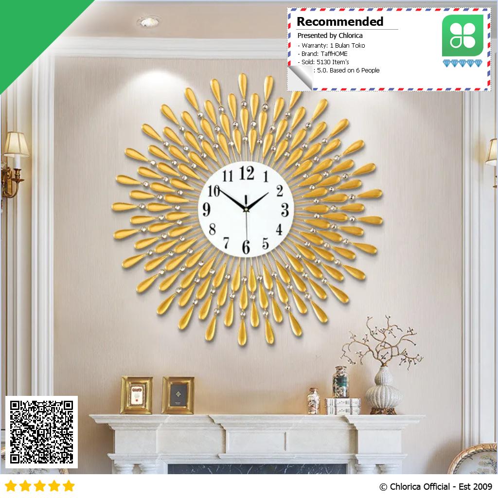 TaffHOME Jam Dinding 3D Quartz Clock Creative Luxury Diamond 38cm H74