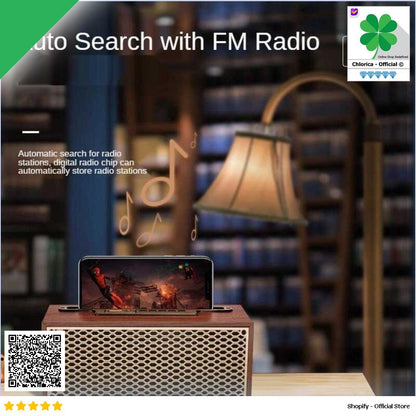 MOMO Portable Wireless Speaker Vintage Wood Bluetooth 5.0 1200mAh XM 5H