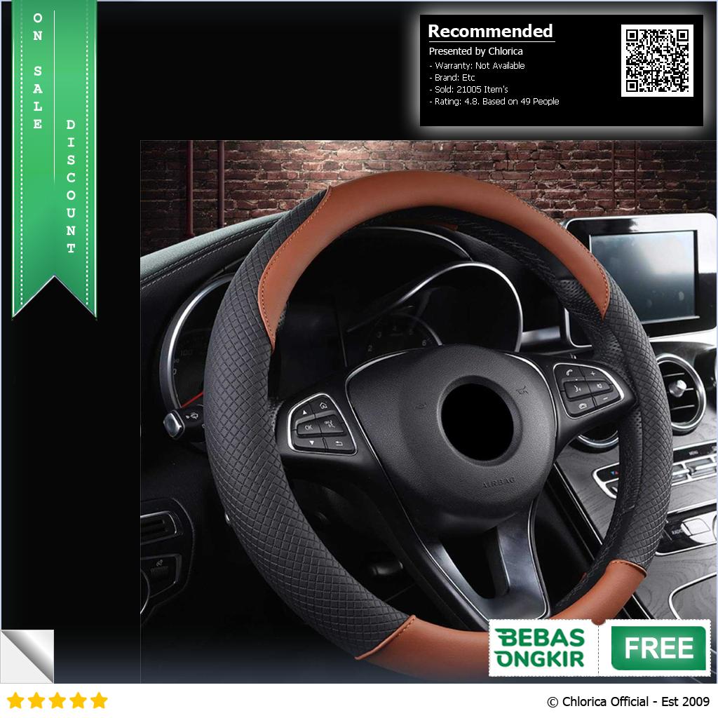 FORAUTO Cover Setir Mobil Bahan Kulit Non Slip Steering Wheel 38 cm V70