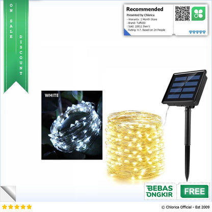 TaffLED Lampu Hias String Lights Waterproof 100 LED with Solar Panel M071