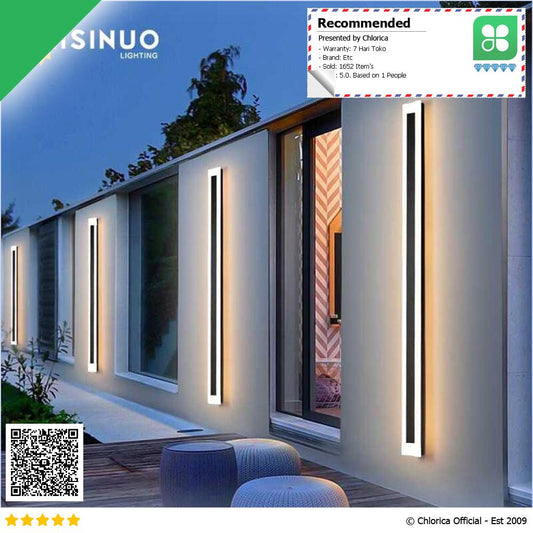 IISINUO Lampu Dinding Hias Outdoor Long Strip LED Lamp Warm White IIS20