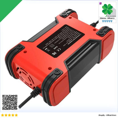 FOXSUR Charger Aki Kendaraan 150W 12 24V 12A 200Ah with LCD FBC122412D